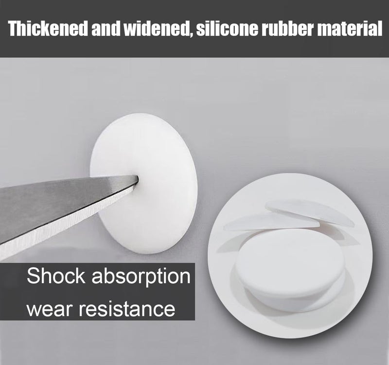 Muzioiernsu Door Stoppers (6 Pcs) Door Stops Wall Protector. 2" White Silicone Door Bumpers with Strong Thickened Adhesive of Rubber Knob, Round Wall Shield Cushion. Door Knob Wall Protector,Anti-Collision Pad - Image 5